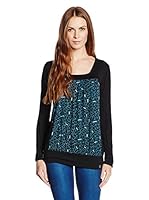 ZERGATIK Camiseta Manga Larga Oker1 (Negro / Azul)