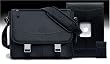 15" MacCase Premium Leather MacBook Shoulder Bag/ Sleeve /iPod Set - Black