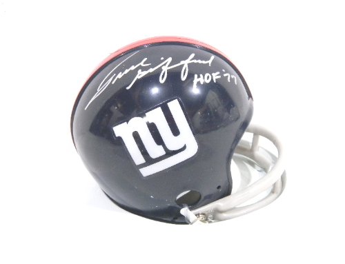 Frank Gifford Autographed New York Giants 2-bar Mini Helmet w/ Photo Proof