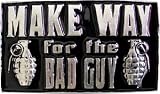 Mens "Make Way for the Bad Guy" Gun Metal Belt Buckle