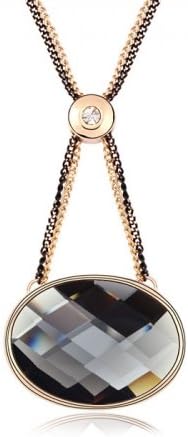 Golden Oval Black Diamonds Sweater Chain