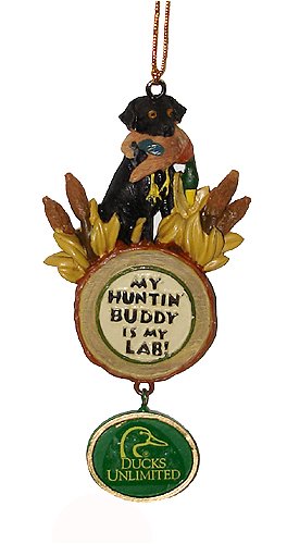 "Ducks Unlimited" Hunting Labrador Christmas Ornament #DU0114