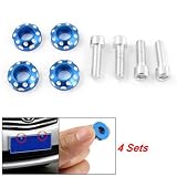 5.5mm Thread Dia. Car Blue License Plate Bolts Screws by uxcell