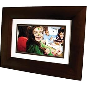 HP DF730P1 7" LCD Digital Photo Frame - Dark Espresso Wood