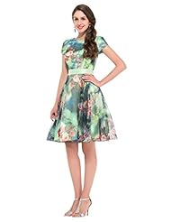 Chiffon/Satin Cocktail Short Sleeves Evening Dress/Homecoming Dress/Pageant Dress/Prom Dress/Party Dress/Wedding Dress 