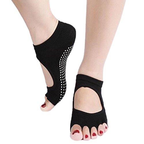 Sanwood Toe Exercise Yoga Socks Pilates Barre Sock with Grip for Girl Women