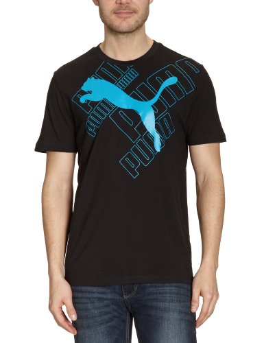 PUMA Herren T-Shirt Large Logo Graphic, black-blue danube, XXL, 819262 19 Preisvergleich