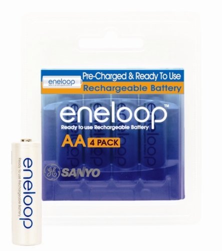 SANYO eneloop 4 Pack AA NiMH Pre-Charged Rechargeable Batteries under The Electronics Store