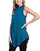 12 Ami Basic Solid Long Flowy Tank T-Shirt Tunic - Made in USA