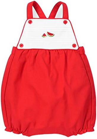 Janie and Jack Baby Girl's Red Pique Watermellon Shortalls (3-6)