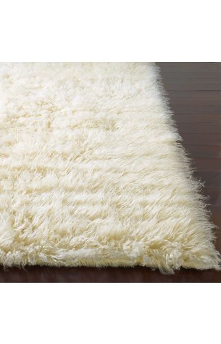 White Flokati Area Rug 8x10 Natural Wool White Heavy Soft Shag Carpet