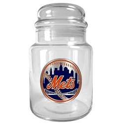 New York Mets MLB 31oz Glass Candy Jar - Primary Logo by Great American Products