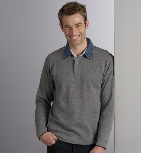 Big & Tall Blue Harbour Long Sleeve Denim Collared Top