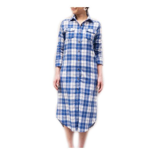 FRILL[フリル] ワンピース ロング シャツ ワンピース チェック柄 定番