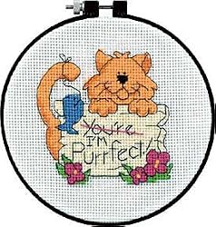 Learn-A-Craft I'm Purrfect Needlepoint Kit-6 Inch x6 Inch