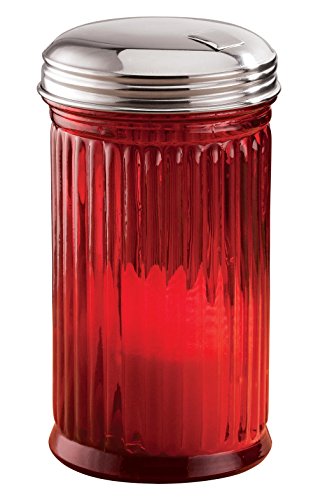 Miles Kimball Red Glass Sugar Dispenser