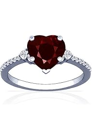 Platinum Heart Cut Ruby Ring With Sidestones (GIA Certificate)