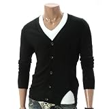 Mens Casual V-neck Button Cardigan Sweater (009D)