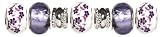 Cousin Trinkettes Large Hole Beads, Purple/Metal