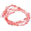 Pink Square Fiber Optic Cats Eye Bead 16" Strand 8mm