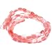 Pink Square Fiber Optic Cats Eye Bead 16" Strand 8mm