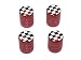 Checkered Flag - NASCAR Tire Rim Valve Stem Caps - Red