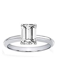 1.50 Cttw Zoe R(tm) 14k Gold Genuine White Topaz 8x6mm Emerald Cut Solitaire... by 