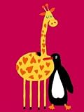 Love, Giraffe And Penguin - Andree Prigent (16 x 12 inches) Poster