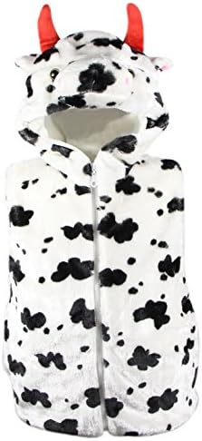 COOLYES Kids Cute Plush Animal Winter Warm Vest Hoodie Costume (Medium, Cow)