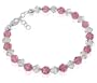 Made with Swarovski Elements� Pink & Clear Crystal Adjustable Bracelet in .925 Sterling Silver with Lobster Clasp 7" 7.5" 8"