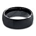 Tungsten Wedding Band Ring 8mm for Men Women Comfort Fit Black Enamel Domed Brushed Lifetime Guarantee