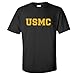 USMC Athletic Gold Adult T-shirt in Black - Large