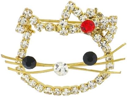 Cats , Kitty Face Pin with Jewels