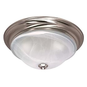 Nuvo Lighting 60 463 Triumph 2-Light Large 15-inch Flush Dome with Alabaster Glass Shade,... by Nuvo