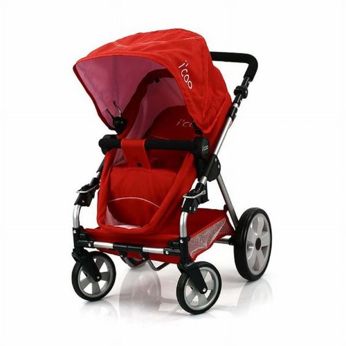 Hauck U88802 - Puppenwagen "I'coo Grow with me" Spielset Red Pink, 7 in 1