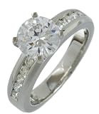 Silver Cz Engagement Ring with Cz shoulders