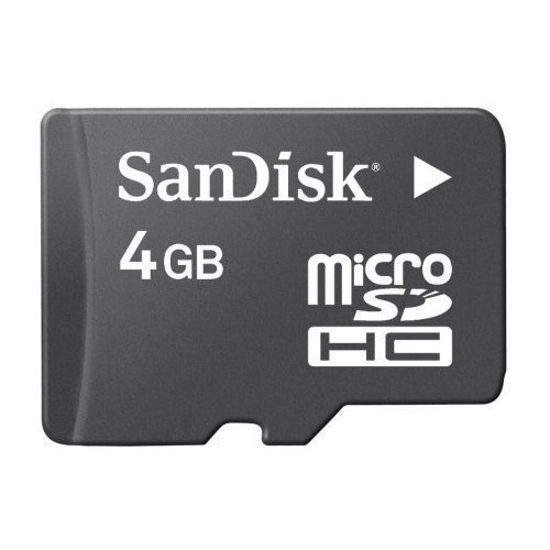 Sandisk 4GB MicroSDHC  Memory Card with SD Adapter (BULK Packaging)