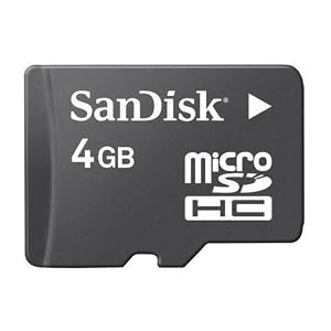 Sandisk 4GB MicroSDHC  Memory Card with SD Adapter (BULK Packaging)