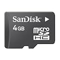 Sandisk 4GB MicroSDHC  Memory Card with SD Adapter