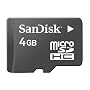 Sandisk 4GB MicroSDHC  Memory Card with SD Adapter (BULK Packaging)