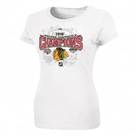 Buy Chicago Blackhawks Ladies 2010 Western Conference Champions Official Locker Room T-Shirt