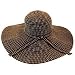 Black & Tan 6″ Wide Large Brim Ribbon Beach Floppy Hat