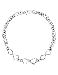 Sterling Silver, Diamond Infinity Tennis Bracelet (0.11 cttw)