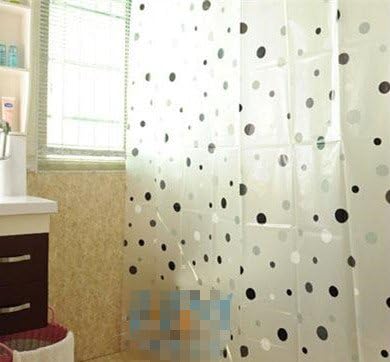 EWA Waterproof Mildew-Resistant Antibacterial Shower Curtain 72-Inch by 72-Inch (Dot Pattern)