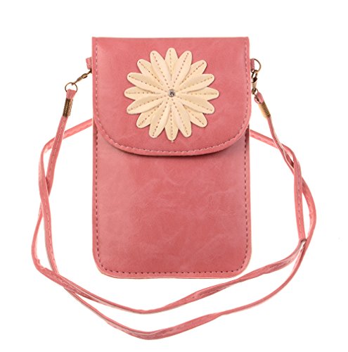 KISS GOLD (TM) Luxury Matte PU Leather Mini Crossbody Single Shoulder Bag Cellphone Pouch