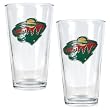 Minnesota Wild 2pc Pint Ale Glass Set - Primary Logo NHL Hockey