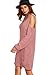 ROMWE Women's Casual Long Sleeve Cold Shoulder Ripped Sweater Dress