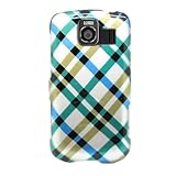Hard Snap-on Shield With BLUE PLAID CHECKERED Design Faceplate Cover Sleeve ....