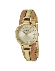 Fossil Georgia Three-Hand Leather Watch - Two-Tone Es3410