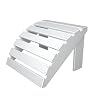 Polywood Outdoor Furniture Classic Adirondack Ottoman, White-Recycled Plastic Materials